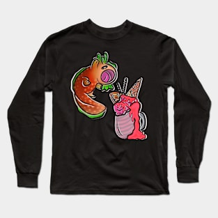 Strawberry Sundae Axolotl Long Sleeve T-Shirt